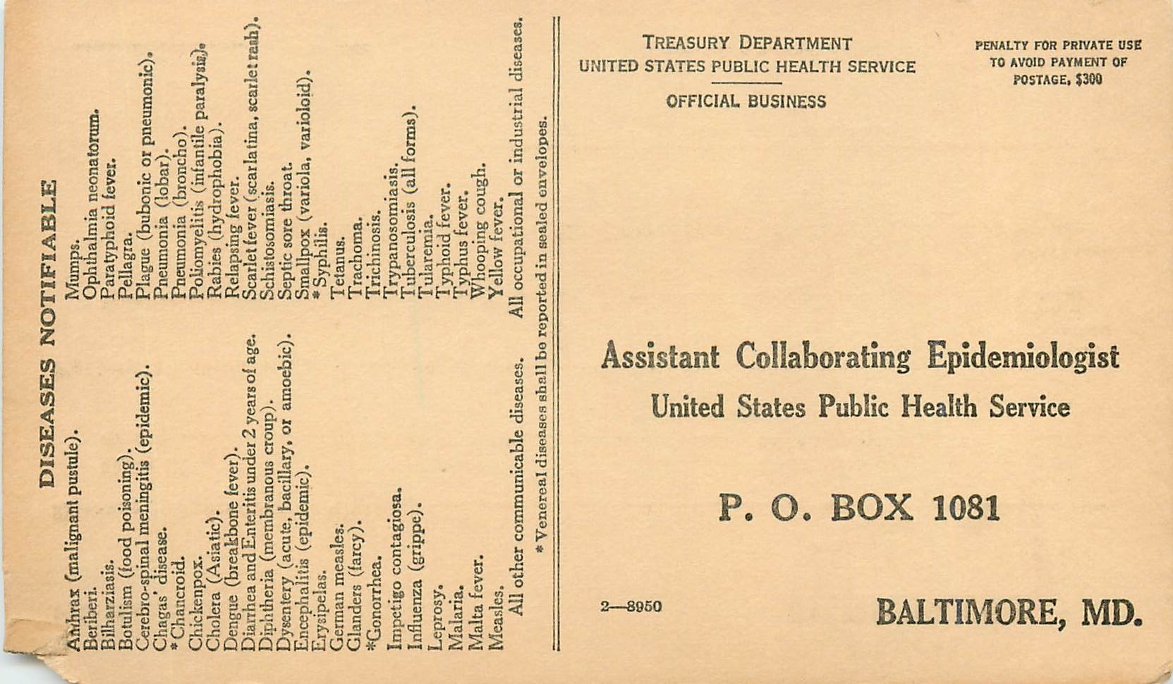 CPA  Epidemiologist Baltimore