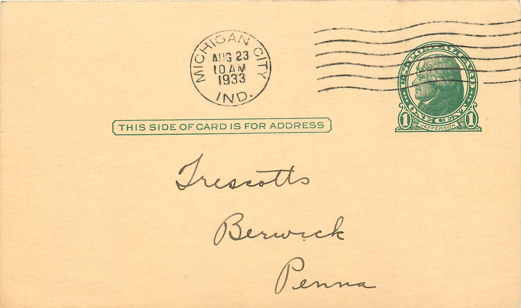 Lettre Cover Etats-Unis 1c 1933 Michigan