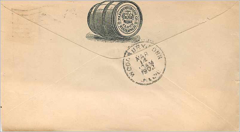 Lettre Cover Etats-Unis 2c Dewell Grocers New Haven 1902 — Back