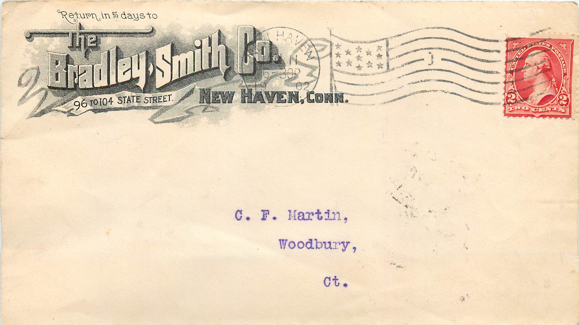 Lettre Cover Etats-Unis 2c Grocers Waterbury Conn