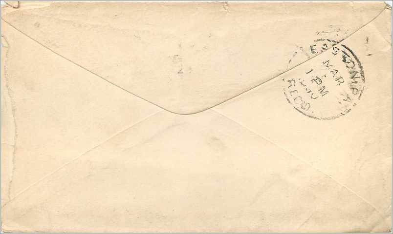 Lettre Cover Etats-Unis Boston May — Verso