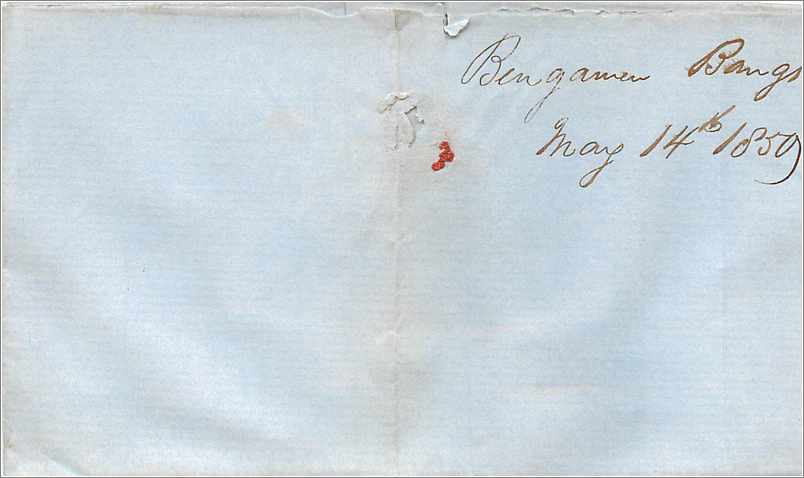 Lettre Cover Etats-Unis Colombus 1849 — Verso