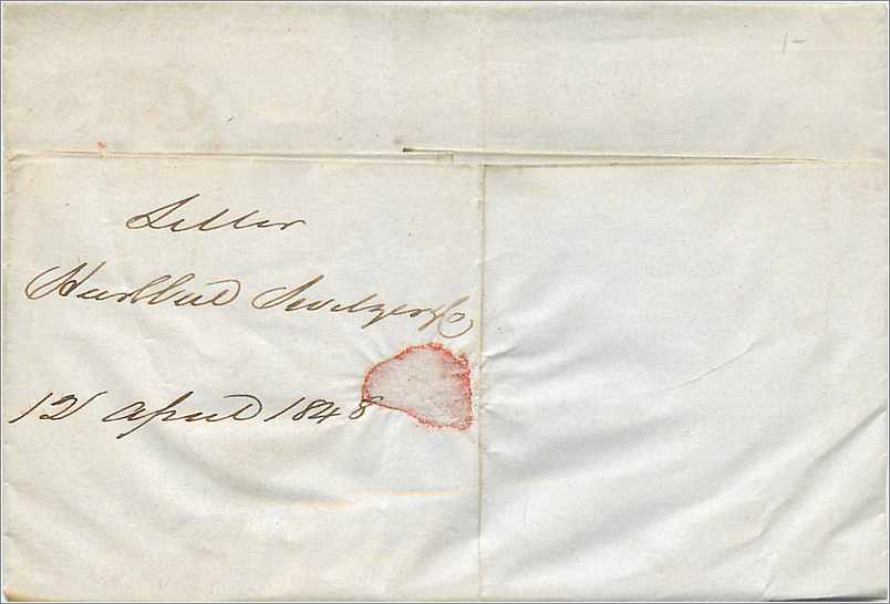 Lettre Cover Etats-Unis New York 1848 — Verso