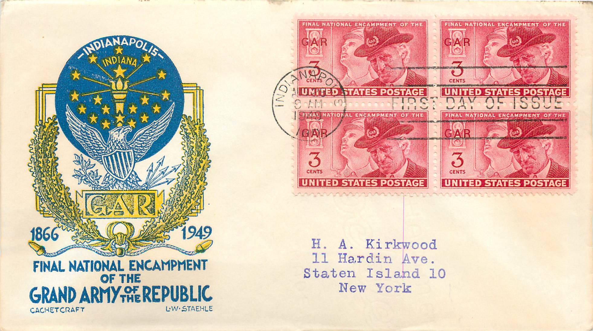 Lettre Cover Etats-Unis Indianapolis National Encampment 1949