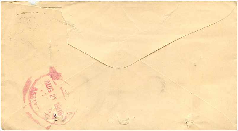 Lettre Cover Etats-Unis Stationary Boston and 1p postage due 1896 — Rückseite