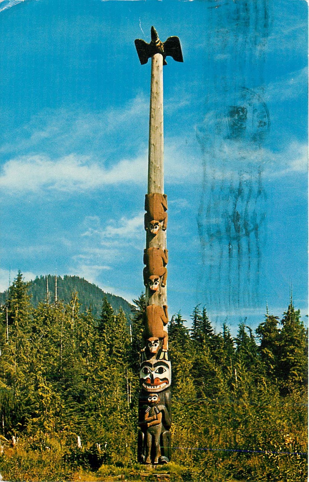 CPM Three Bears Totem pole in Saxman Park Ketchikan Alaska