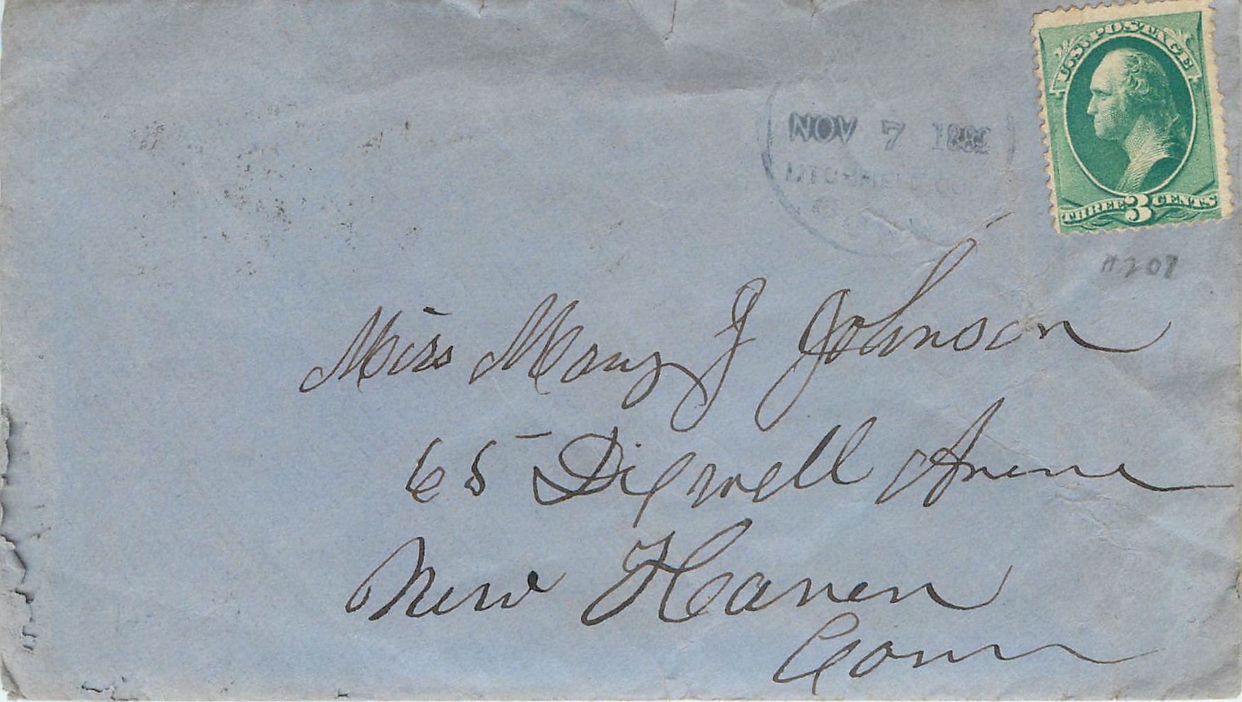 Lettre Cover Etats-Unis 3c 1882