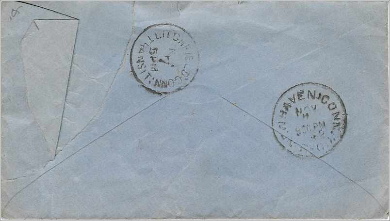 Lettre Cover Etats-Unis 3c 1882 — Rückseite