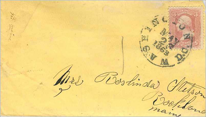 Lettre Cover Etats-Unis 3c Washington 
