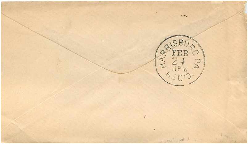 Lettre Cover Etats-Unis 3c Bellefonte — Verso