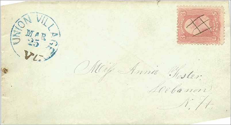 Lettre Cover Etats-Unis 3c Union Village