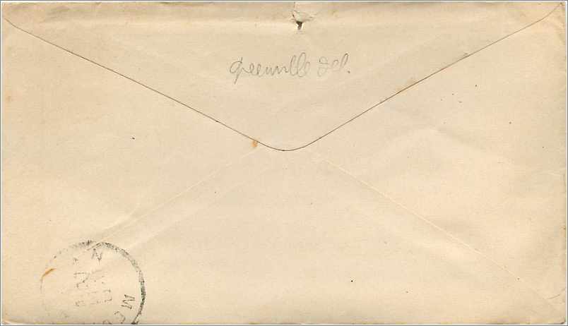 Lettre Cover Etats-Unis 3c Cheville — Verso