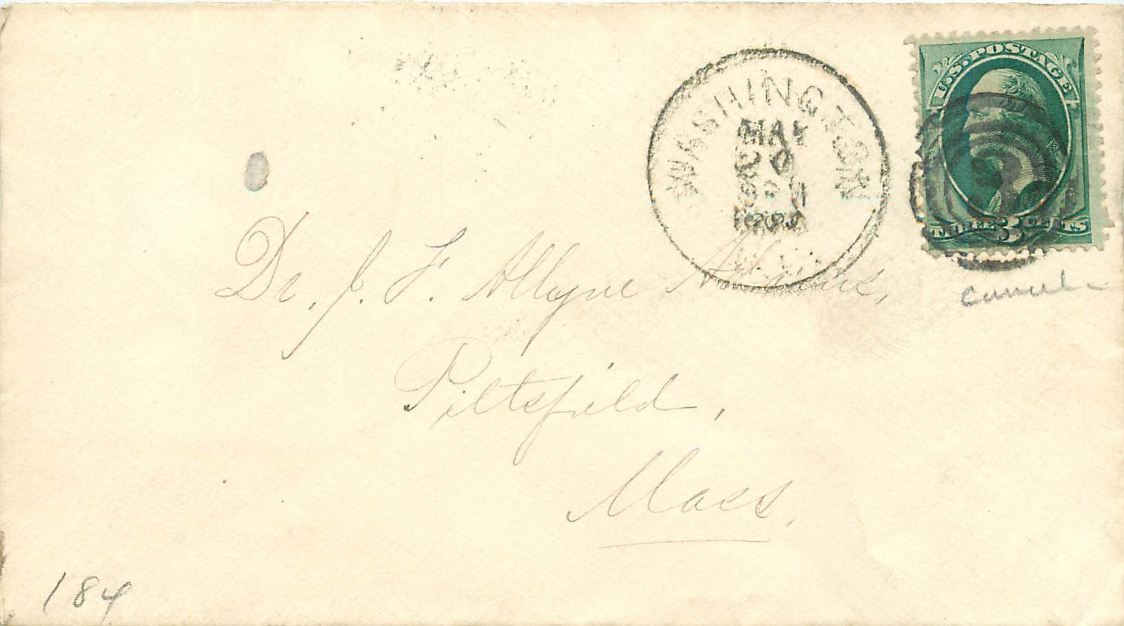 Lettre Cover Etats-Unis 3c Washington 