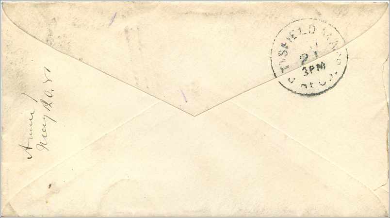 Lettre Cover Etats-Unis 3c Washington  — Verso