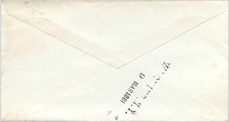 Lettre Cover Etats-Unis 3c Washington  — Verso