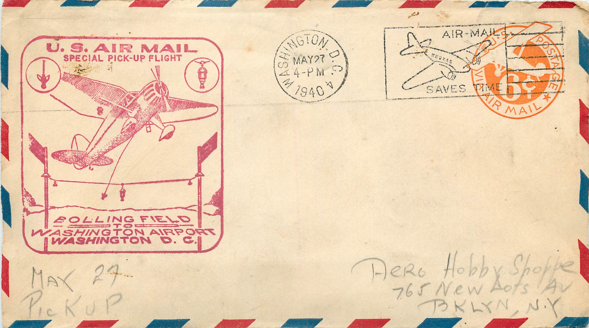 Lettre Cover Etats-Unis Stationary 6c US Washington 27 MAY 1940