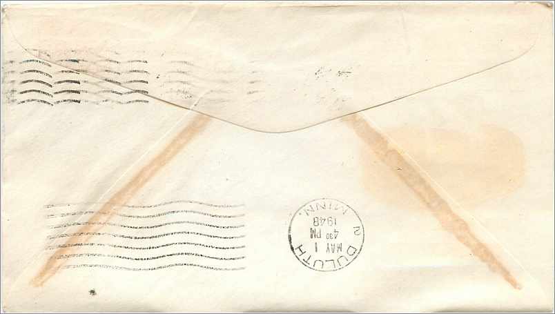 Lettre Cover Etats-Unis MAY 1948 Wisconsin Vache Cheese Fromage Barabo — Verso