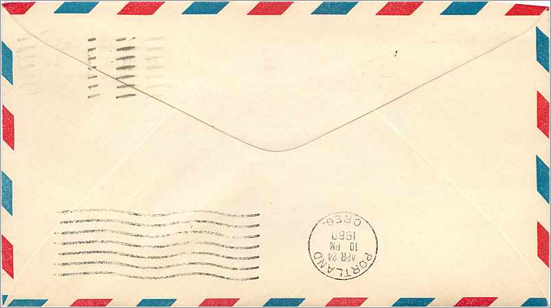 Lettre Cover Etats-Unis  Jet mail Service New York 1960 — Rückseite