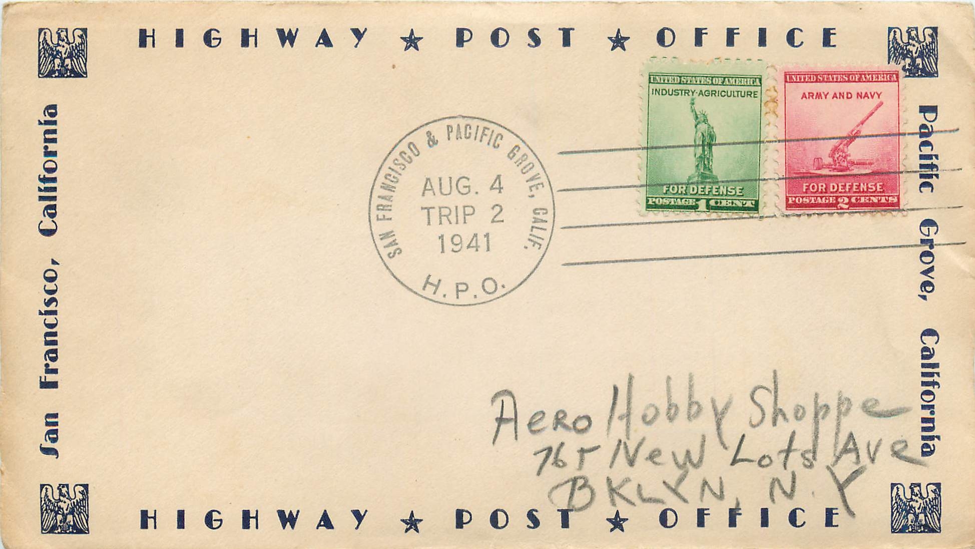 Lettre Cover Etats-Unis  Highway Post Office 1941 