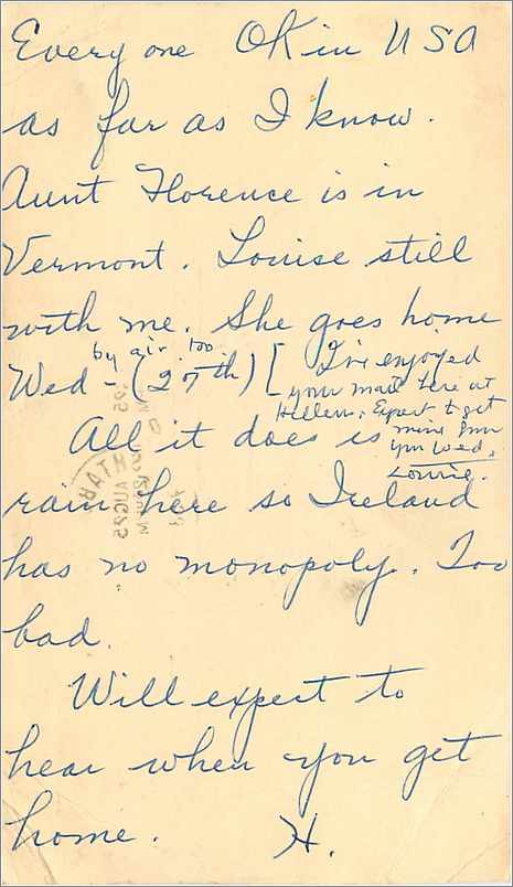 Lettre Cover Etats-Unis Stationary  to Ireland — Back