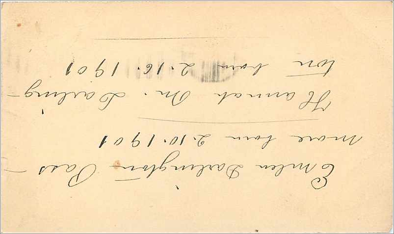 Lettre Cover Etats-Unis Stationary 1901 to West Chesler — Rückseite