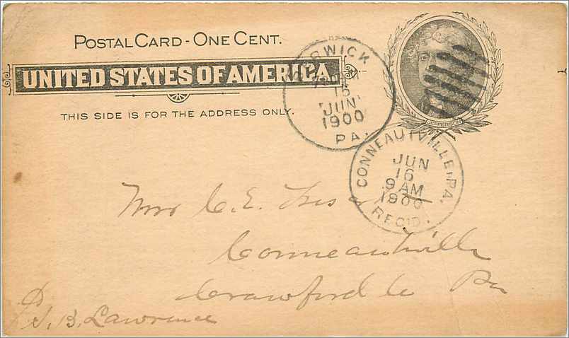 Lettre Cover Etats-Unis Stationary 1900 to Crawford
