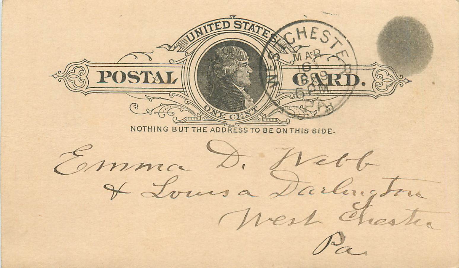 Lettre Cover Etats-Unis Stationary Westchester 1899 