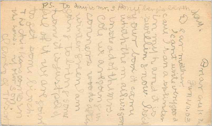 Lettre Cover Etats-Unis Mc Kinley 1903 for Berwick 1903 — Rückseite
