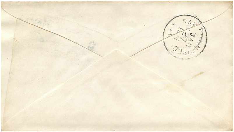 Lettre Cover Etats-Unis 3c Washington for San Francisco 1880 — Rückseite