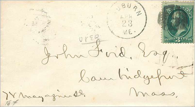 Lettre Cover Etats-Unis Auburn 3c for Mass