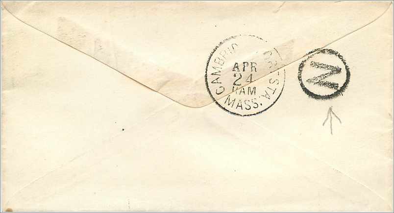 Lettre Cover Etats-Unis Auburn 3c for Mass — Verso