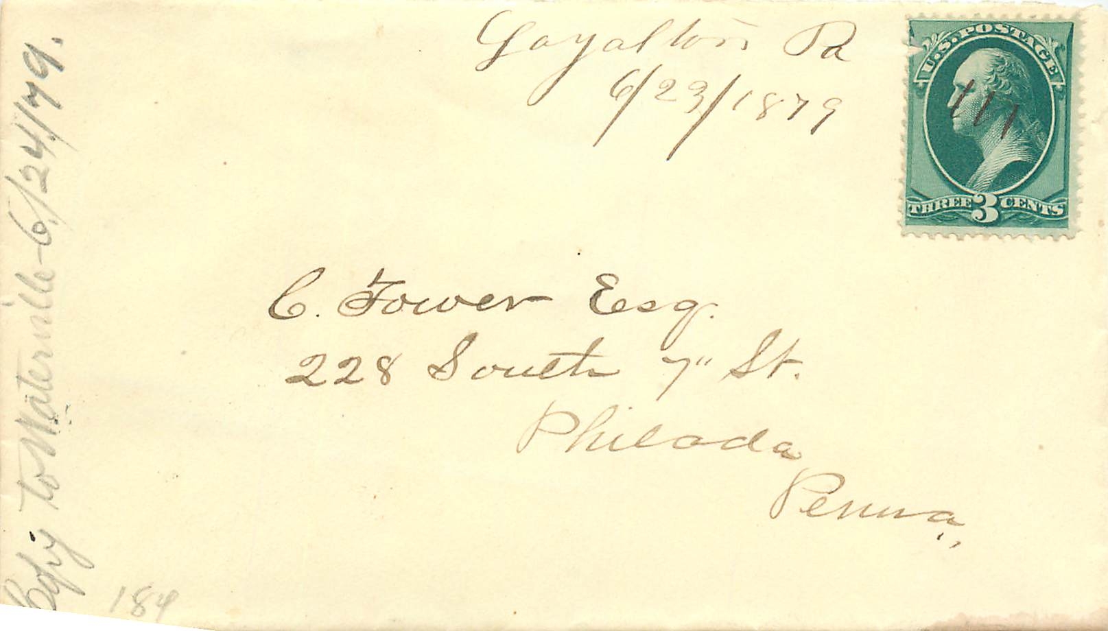 Lettre Cover Etats-Unis 3c 