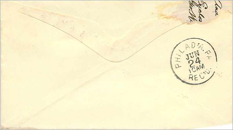 Lettre Cover Etats-Unis 3c  — Verso