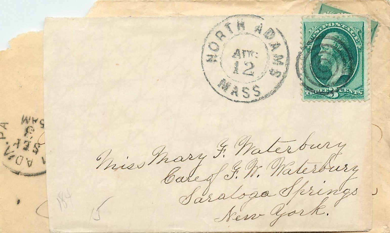 Lettre Cover Etats-Unis 3c North Adams