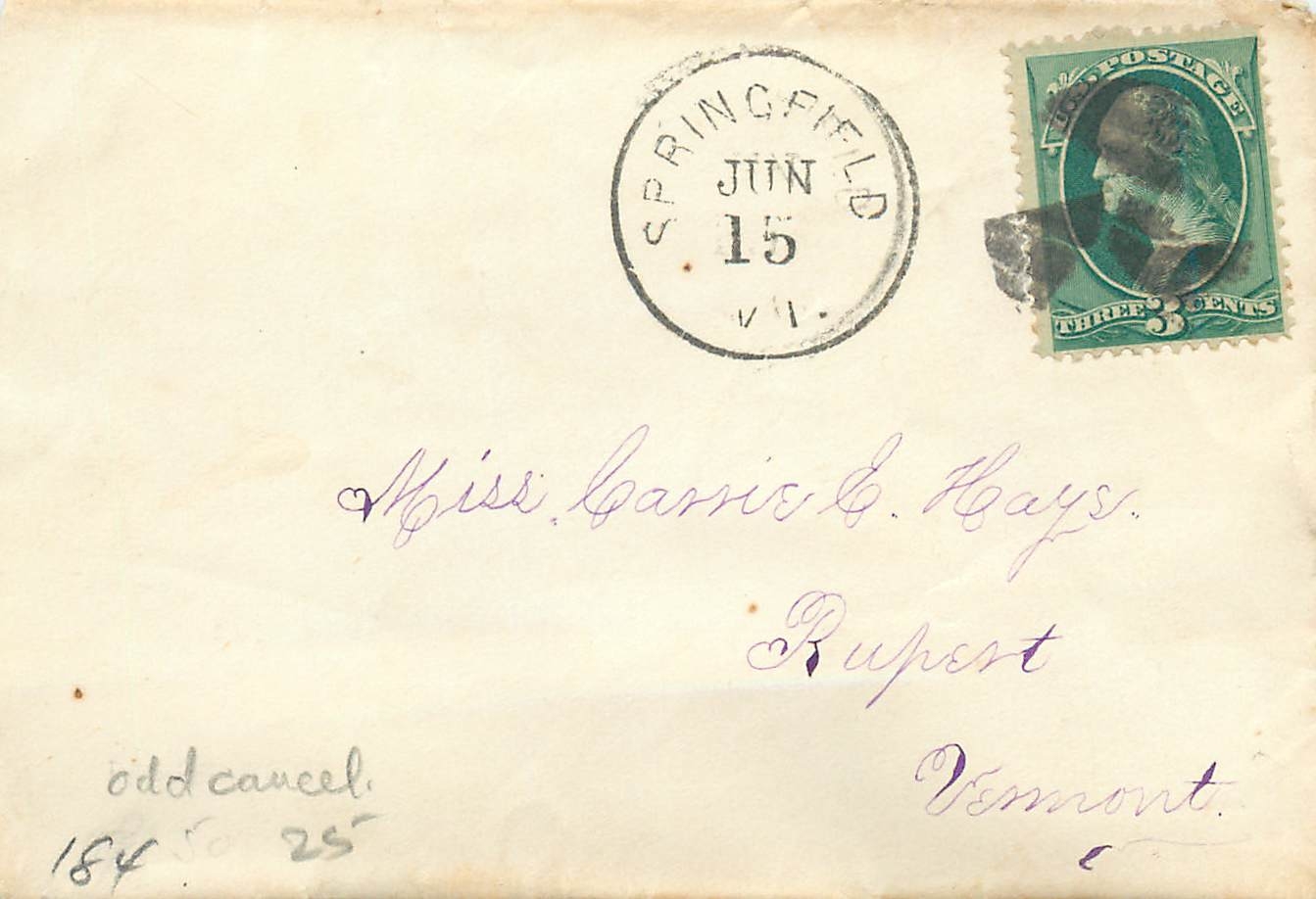Springfield — 15 juin 1846 — timbre 3 cents vert