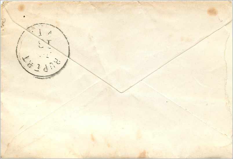 Springfield — 15 juin 1846 — timbre 3 cents vert — Rückseite
