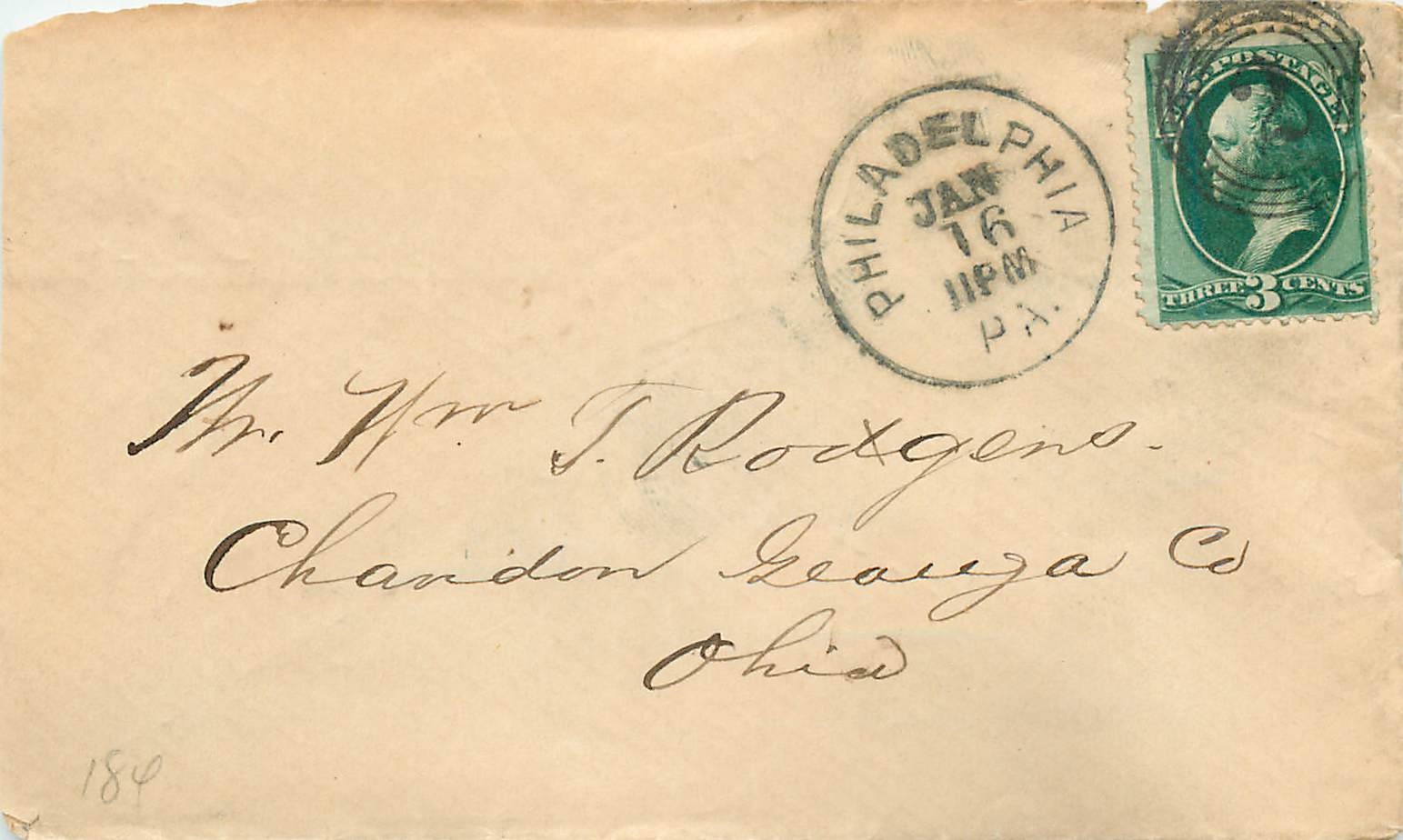 Lettre Cover Etats-Unis 3c Philadelphia