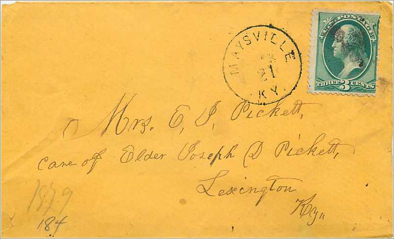 Maysville — enveloppe vers 1847 — poste américaine