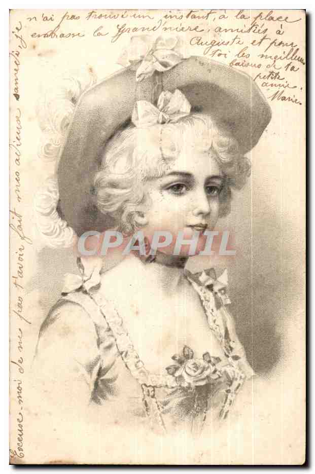 Jeune fille en costume d'époque — portrait — éditeur non identifié, n° de série non visible