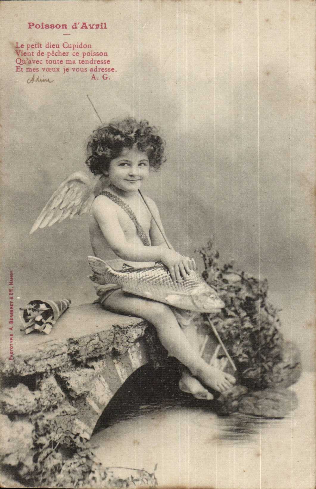 CPA FAntaisie Enfant Poisson d'avril