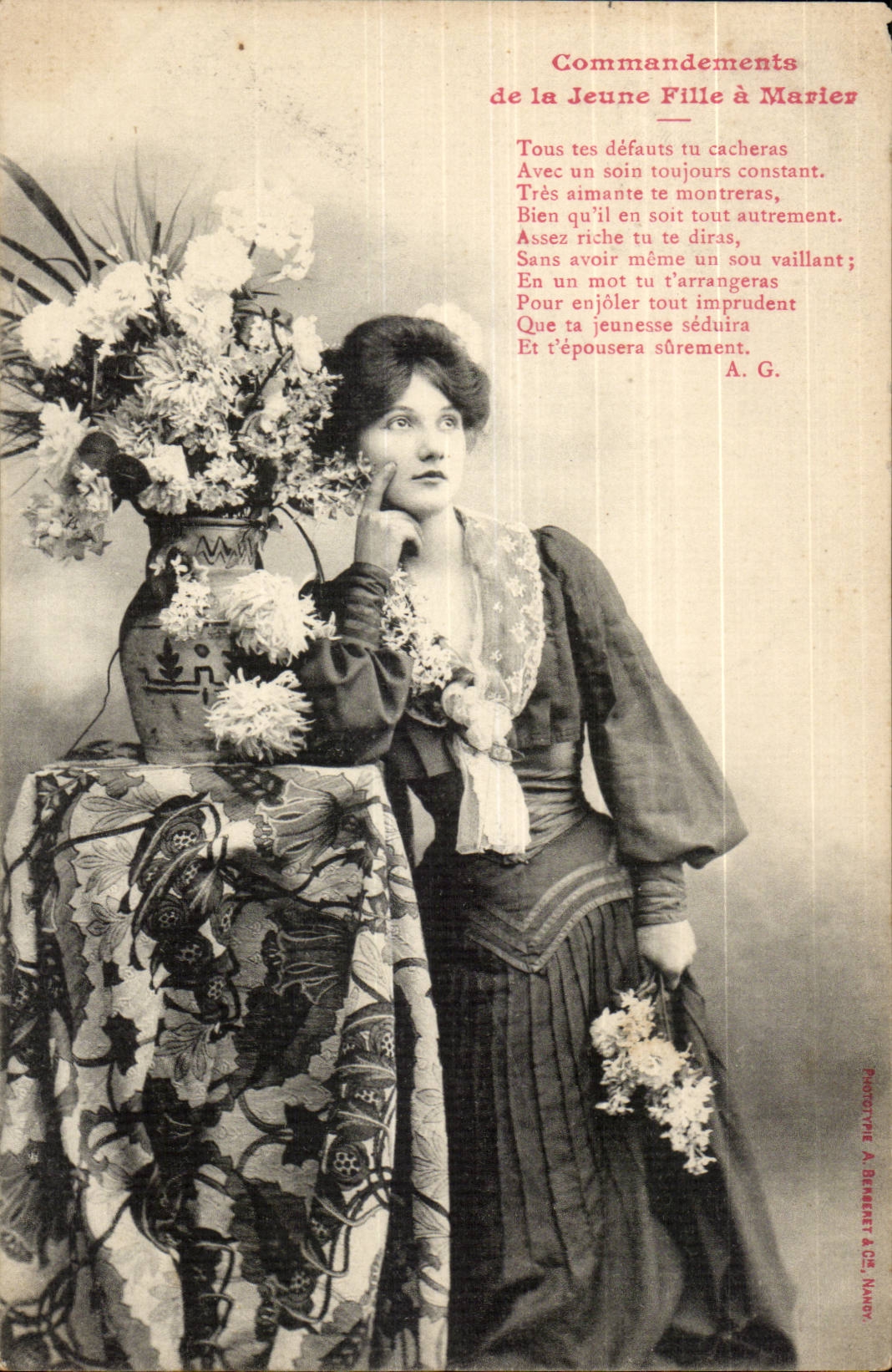 Jeune Fille à Marier — Commandements de la Jeune Fille à Marier — Phototypie A. Beauret & Cie, Mancy