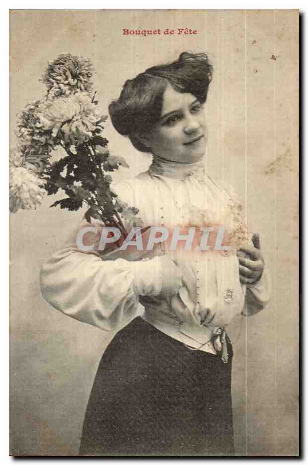 Junge Frau mit Blumenstrauß — Bouquet de Fête — Verleger nicht sichtbar