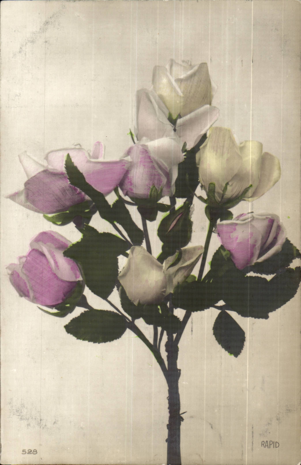 CPA FAntaisie Fleurs Roses