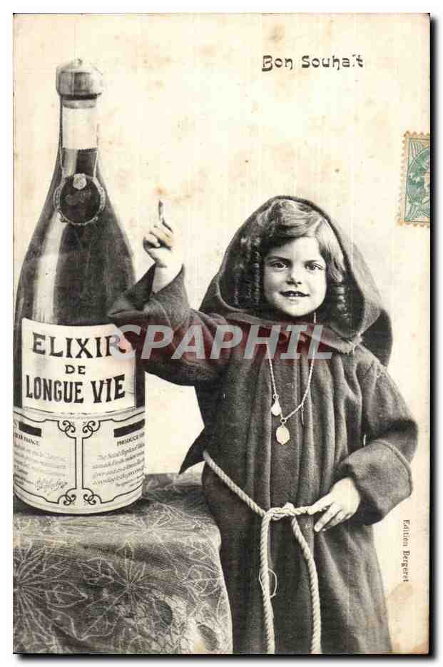 CPA FAntaisie Enfant Bon souhait Elixir de longue vie