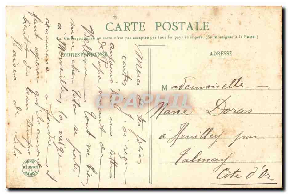 Langage des Fleurs — Chrysanthème — Affection in comprise — Éditeur : J. L. B. (Nancy) — Verso