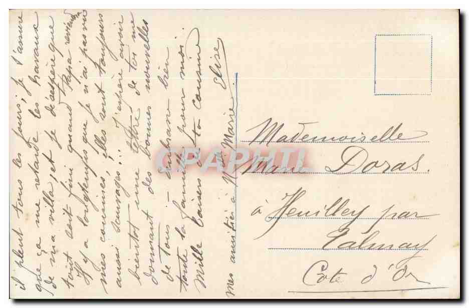 Je languis de tristesse et souffre le martyre — couple en extérieur — éditeur D.L.G. n°349/4 — Verso
