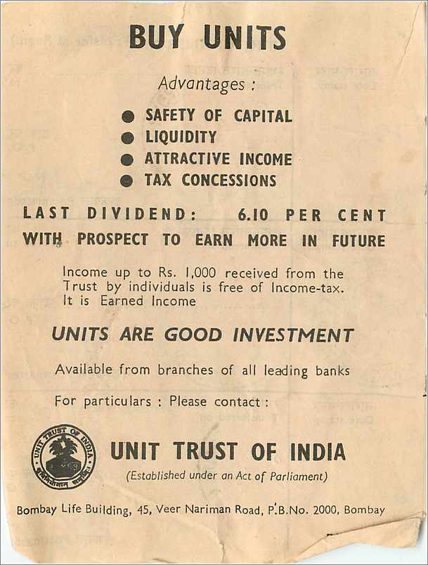 Inde India Savings  — Rückseite