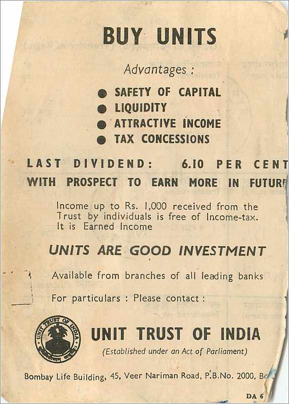 Inde India Savings  — Rückseite