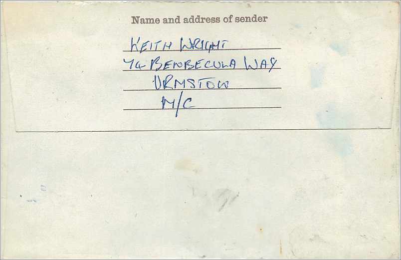Entier Postal Stationary  4d + 1d Urmston 1971 — Verso