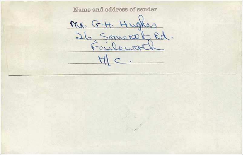 Entier Postal Stationary  4d + 1 d Failsworth for Manchester 1968 — Verso